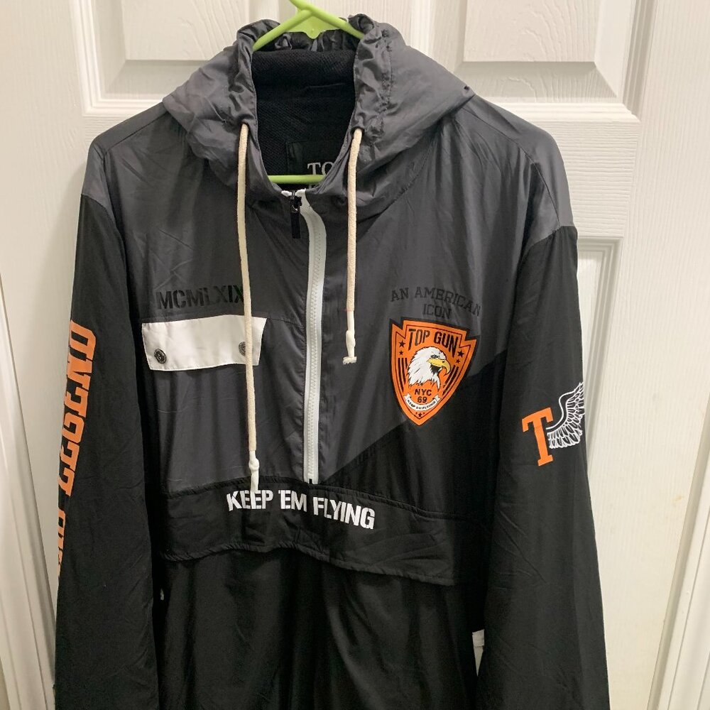 Top Gun An American Icon Lightweight Black/Gray Windbreaker.